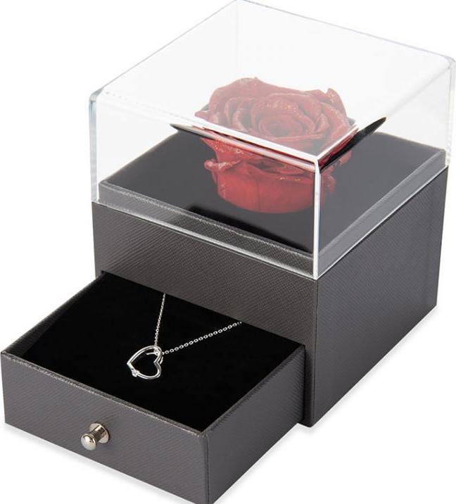 Produktbild TOP Rosenbox mit Herz-Halskette