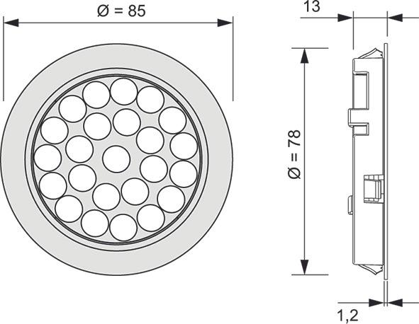 Productafbeelding L&S LED-inbouwarmaturen Emotion Nova Plus 78 Round 12 V (2700 lm)