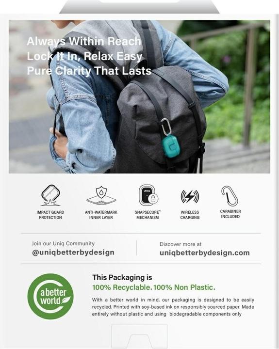 Actual product image Uniq Case Glase Pro for AirPods Pro 3 Lock Case turquoise (Headphone sleeve)