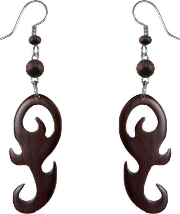 Immagine prodotto Star Piercing Orecchini in legno Narra Waves (senza ottone, Organico, Acciaio chirurgico 316L)