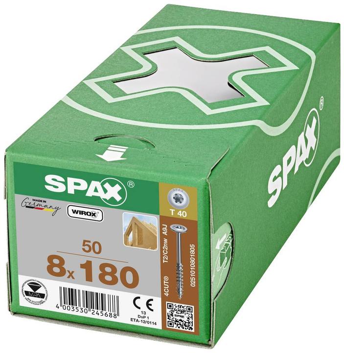 Produktbild Spax Tellerkopf T-Star Plus T40 Teilgewinde 4cut Wirox (50 Schrauben pro Stück)