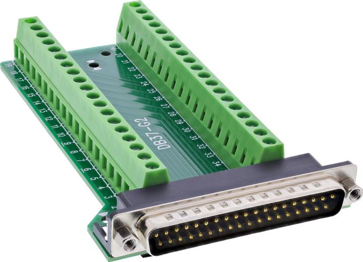 InLine ® D-Sub 37 Terminalblock, Stecker, 2-reihig, Schraubklemme, seitlich