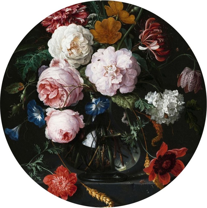 Immagine prodotto Trenddeko Natura morta con fiori in un vaso di vetro - rotondo (Tondo/a)