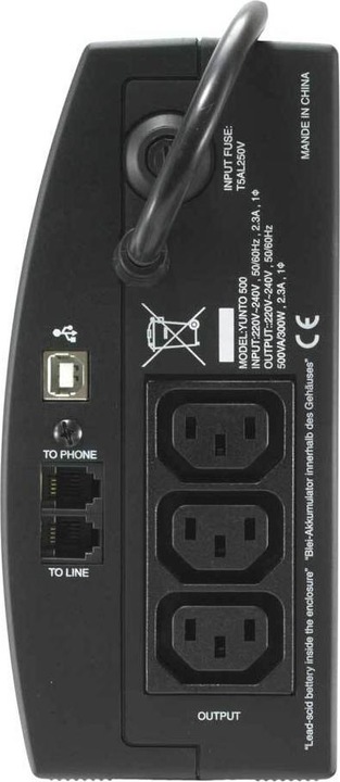 Actual product image Online USV Yunto 800, 800VA/480W (800 VA, 480 W, Line-interactive UPS)