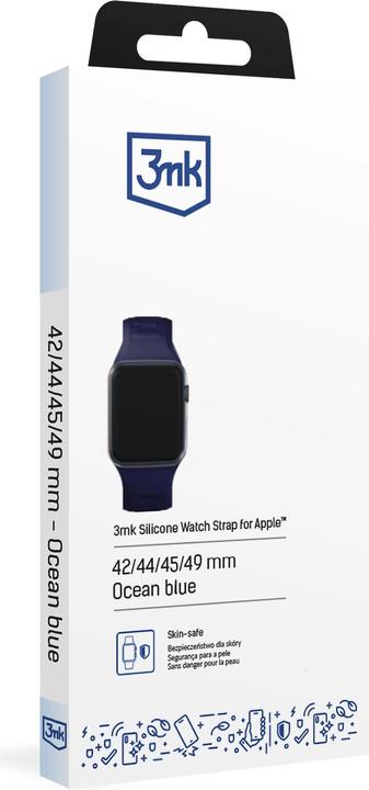 Produktbild 3MK Silicone Watch Strap granatowy/ocean blue dla Apple Watch 42/44/45/49mm (Edelstahl, Silicone)