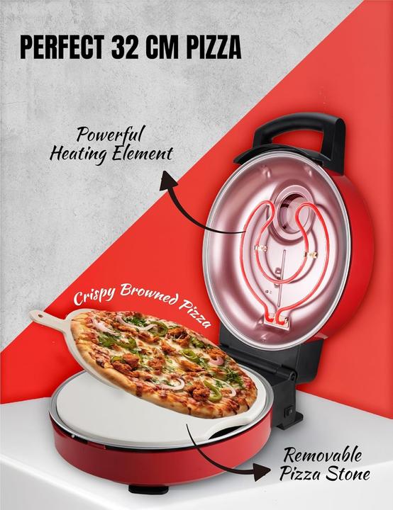 Actual product image Bestron Pizza maker, red
