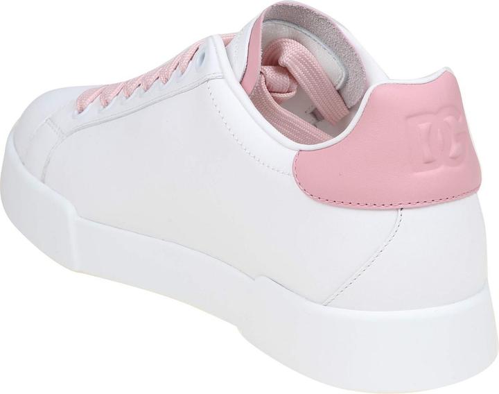 Produktbild Dolce & Gabbana portofino light sneakers in white and pink leather (40)