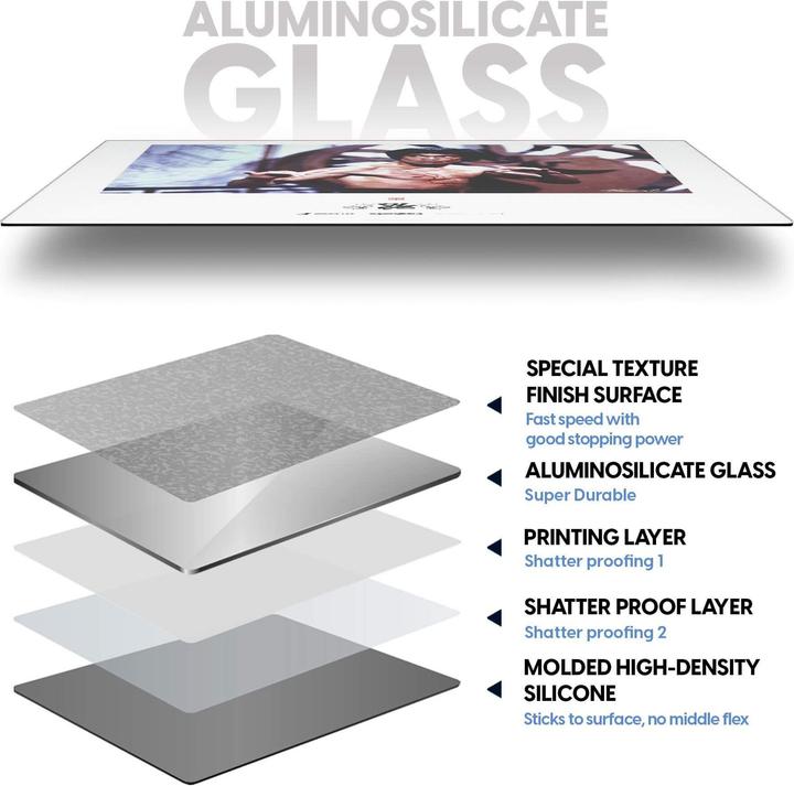 Actual product image Pulsar Superglide glas musemåtte v3 XL (Bruce Lee 85th Ed Billede) Forbedret overfladetekstur gi... (XL)
