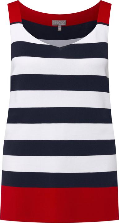Produktbild Ulla Popken Stricktop, Streifen, Rippstrick, V-Ausschnitt, ärmellos (50, 52)
