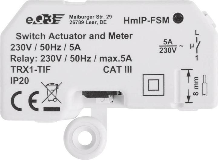 Actual product image Homematic IP Set bestehend aus 5x Schalt-Mess-Aktor Unterputz HmIP-FSM (Switch actuator)