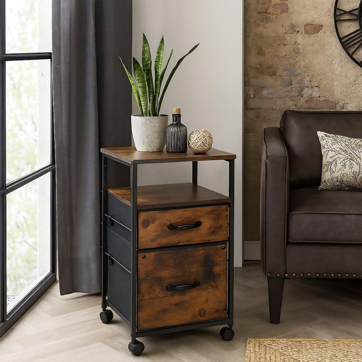 Image du produit Relaxdays Rollcontainer 2 verschiedene Schubladen (40 x 40 x 68 cm)