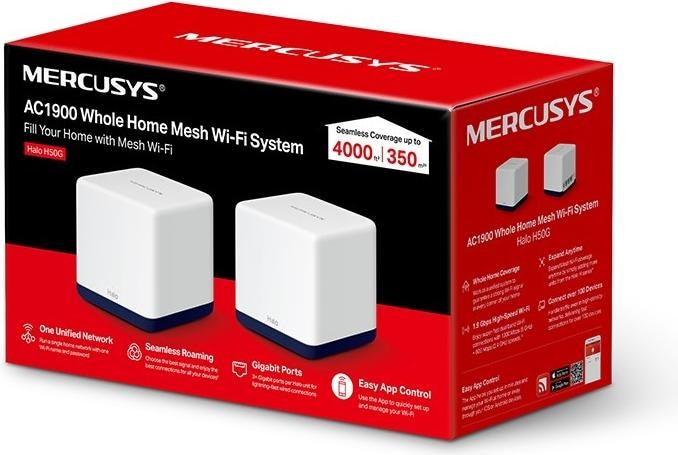 Produktbild Mercusys Halo H50G(2-pack) Dual-Band (2 4 GHz/5 GHz) Wi-Fi 5 (802.11ac) Weiss 3 Intern