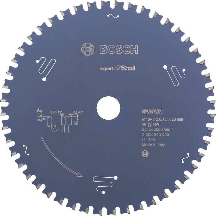 Image du produit Bosch Professional Zubehör Lame de scie circulaire Expert for Steel, 184 x 20 x 2,0 mm, 48