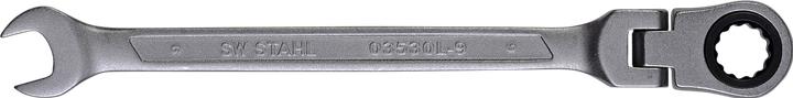 Image du produit SW-Stahl 03530L-9 Clé à cliquet à fourche 9 mm I Clé polygonale articulée I 72 dents I Clé plate (9 mm)