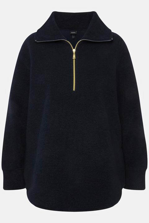 Produktbild Ulla Popken Fleeceshirt, A-Linie, Stehkragen, Zipper, Langarm (46, 48)