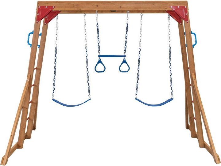 Actual product image Hillvert Climbing frame - 2 swings - gymnastic rings - ladder wall