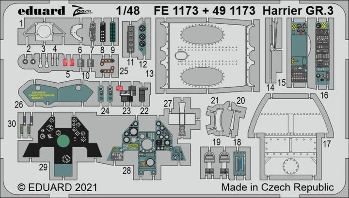 Actual product image Eduard Harrier GR.3 1/48 for KINETIC