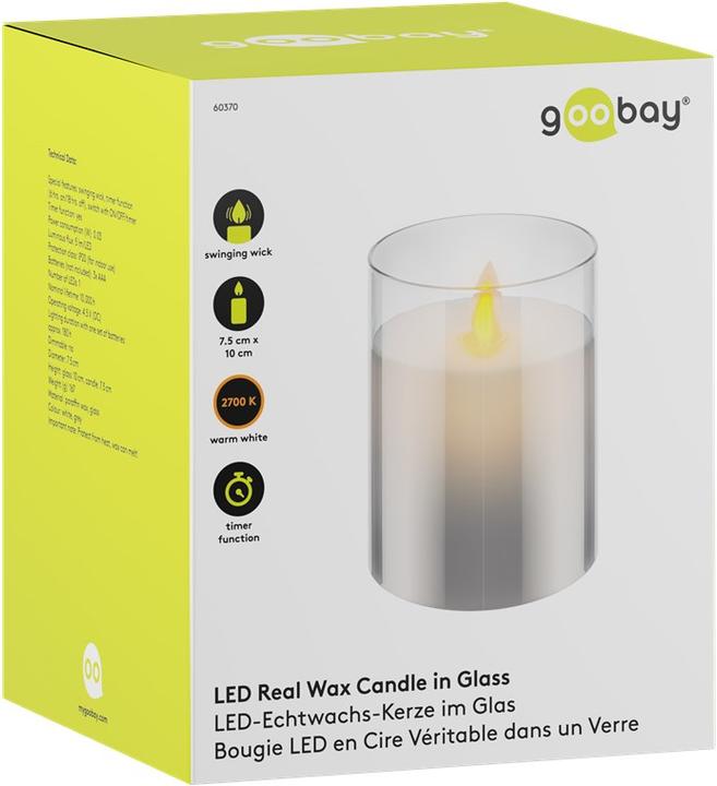 Image du produit Goobay Bougie LED en cire véritable, 75x100mm (1 x)