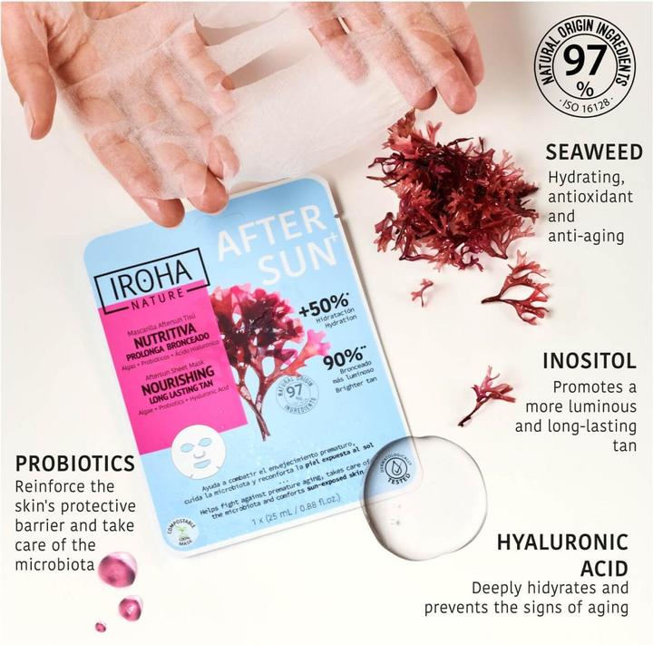 Produktbild Iroha Nature Aftersun Sheet Mask Nourishing Long Lasting Tan (25 ml, After Sun Gel)