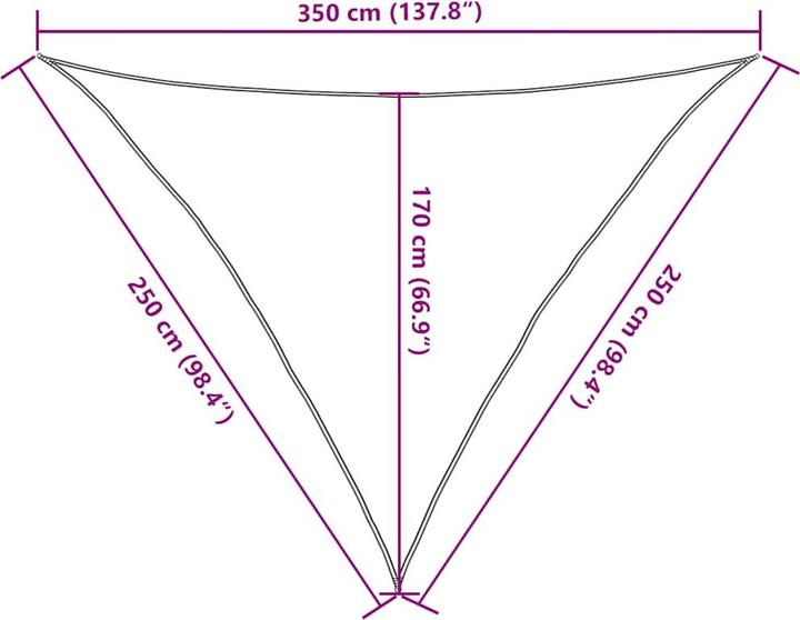 Image du produit vidaXL Voile d'ombrage (250 x 250 x 350 cm)