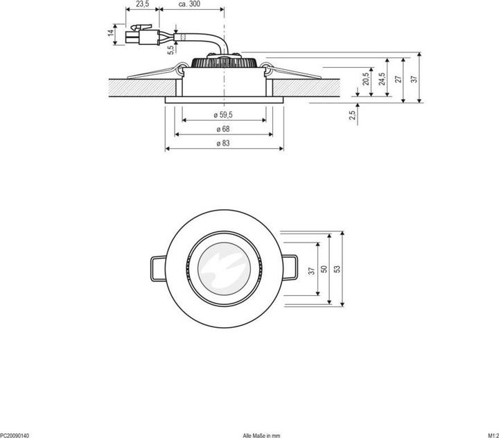 Actual product image EVN P-LED ceiling light - round - swivelling (1060 lm)