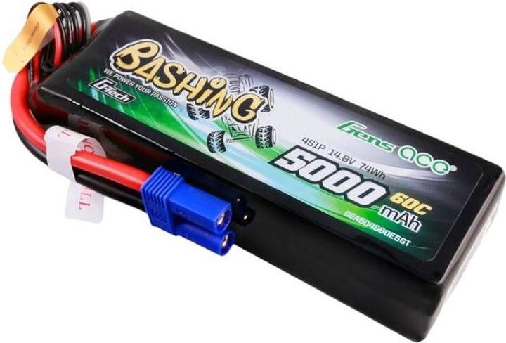 Actual product image Gens Ace G-Tech 5000mAh 14.8V 4S1P 60C Lipo Battery Pack with EC5 Plug-Bashing Series (14.80 V, 5000 mAh)