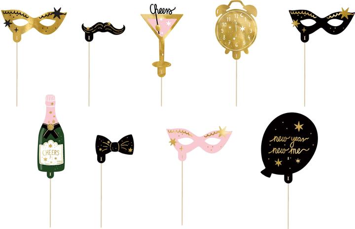 Actual product image Partydeco Photo props Let's party, mix (1 pkt / 9 pc.) (9 Piece)