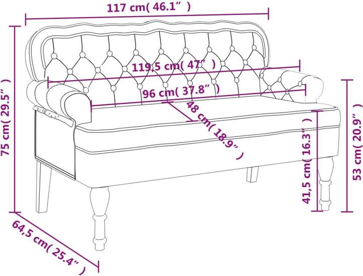Produktbild vidaXL Bank (119.50 cm)