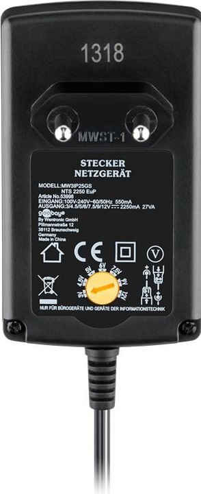 Produktbild Goobay 3 V - 12 V Universal-Netzteil