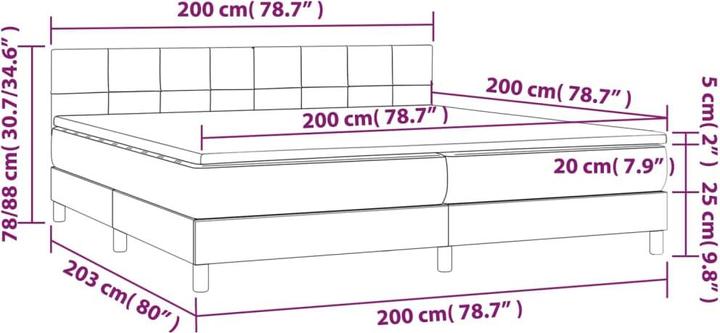 Produktbild vidaXL Boxspringbett (200 x 200 cm)