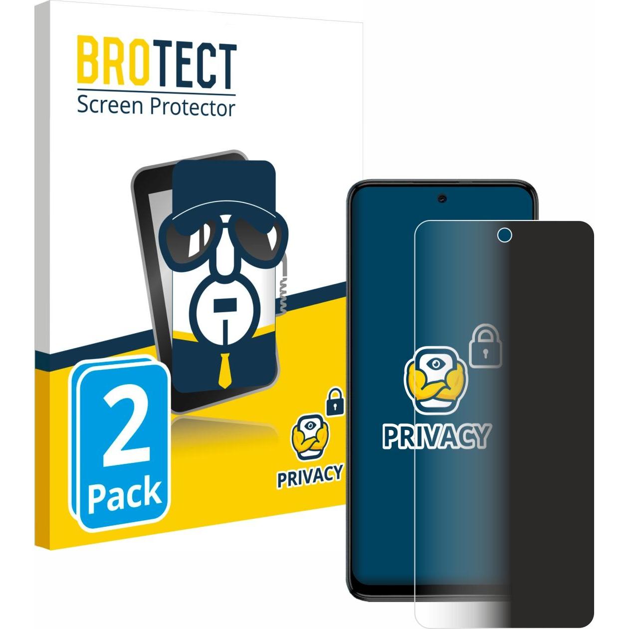 BROTECT Sichtschutzfolie Anti-Spy Privacy Folie Blaulicht-Schutz (2 Stück, Motorola Moto G54), Smartphone Schutzfolie, B...