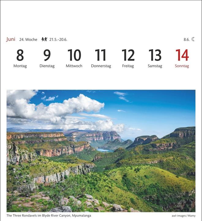 Actual product image Harenberg Südafrika & Namibia Sehnsuchtskalender 2026 - Wochenkalender mit 53 Postkarten (Hardcover, German)