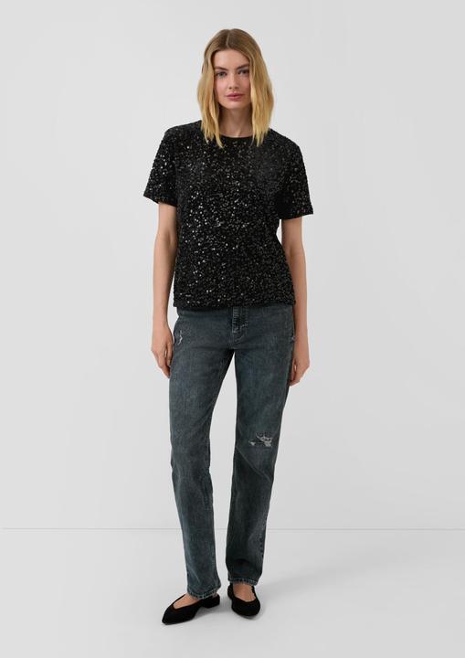 Produktbild s.Oliver T-Shirt Samtshirt mit Pailletten (34)