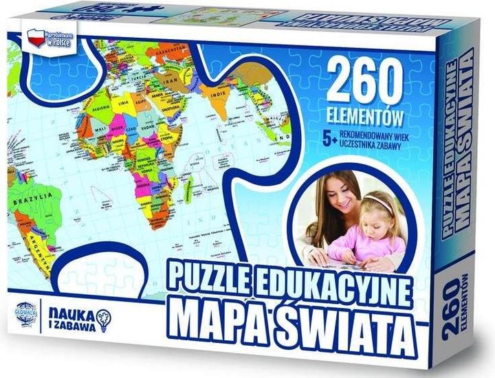Zachem und das Lernpuzzle ist eine Weltkarte (260 Teile)