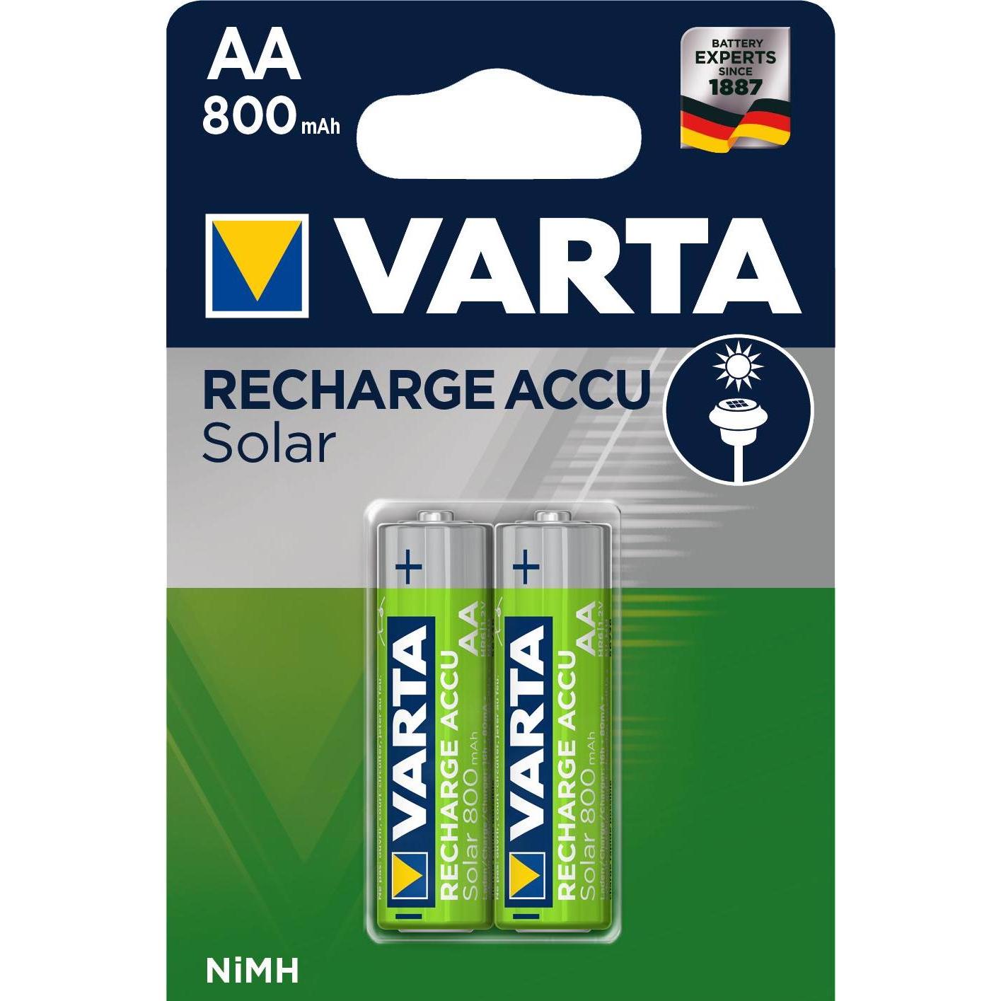 Varta Recharge Accu Solar (2 Stk., AA, 800 mAh), Batterien + Akkus