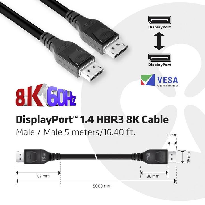 Image du produit Club 3D DisplayPort — DisplayPort (5 m, DisplayPort)