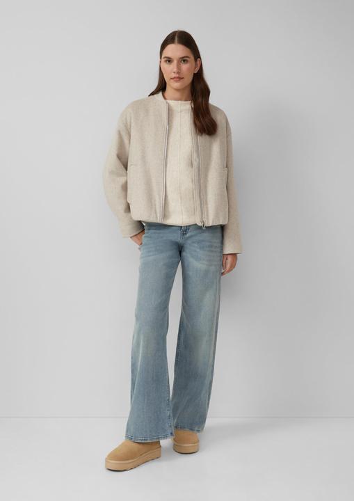 Produktbild s.Oliver Strickpullover Strickpullover mit Stehkragen und Fledermausärmeln (46)