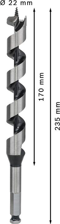 Produktbild Bosch Professional Zubehör PRO Wood Holzschlangenbohrer, 22 x 170 x 235 mm (11.1 mm)