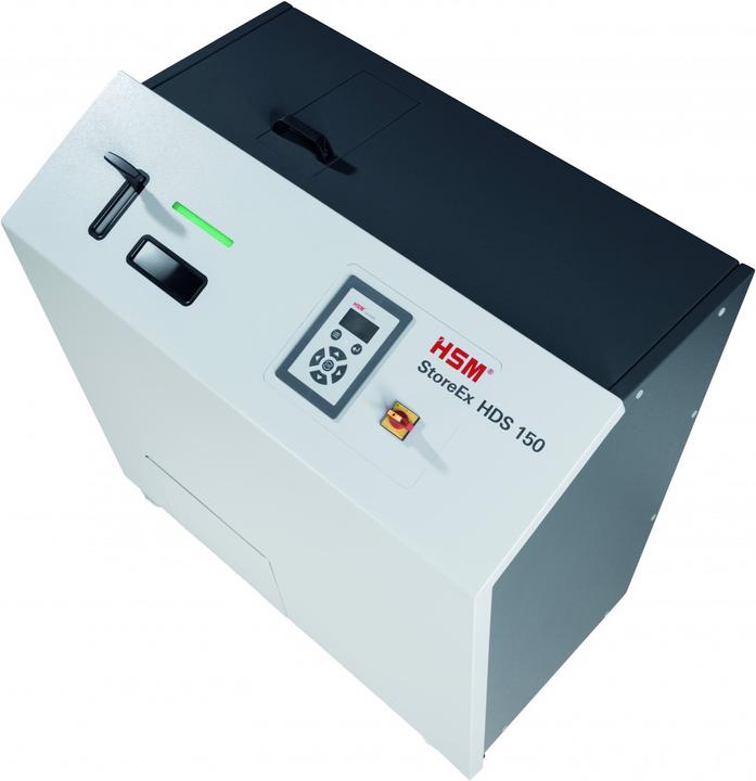 Image du produit HSM Powerline HDS 150 Destructeur de disques durs, 1 niveau, bandes : 40 mm (Coupe droite)