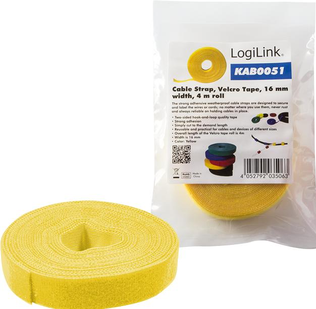 Productafbeelding LogiLink Rol klittenband, 16mmx4m (16 mm)