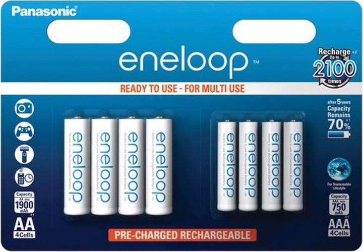 Actual product image Panasonic Eneloop battery combo pack with 4x AA and AAA batteries and 2 AccuCell battery boxes for free (4 pcs., AA, AAA)