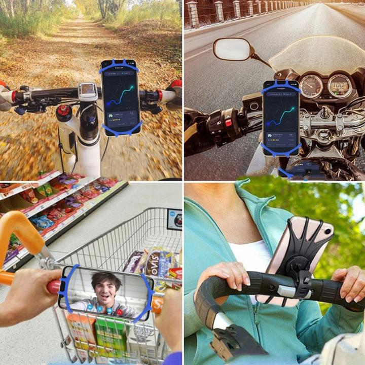 Actual product image Deltalabs Universal Fahrrad Velo Silikon Halterung 360° Drehbar Handy / Smartphone (4"- 6")