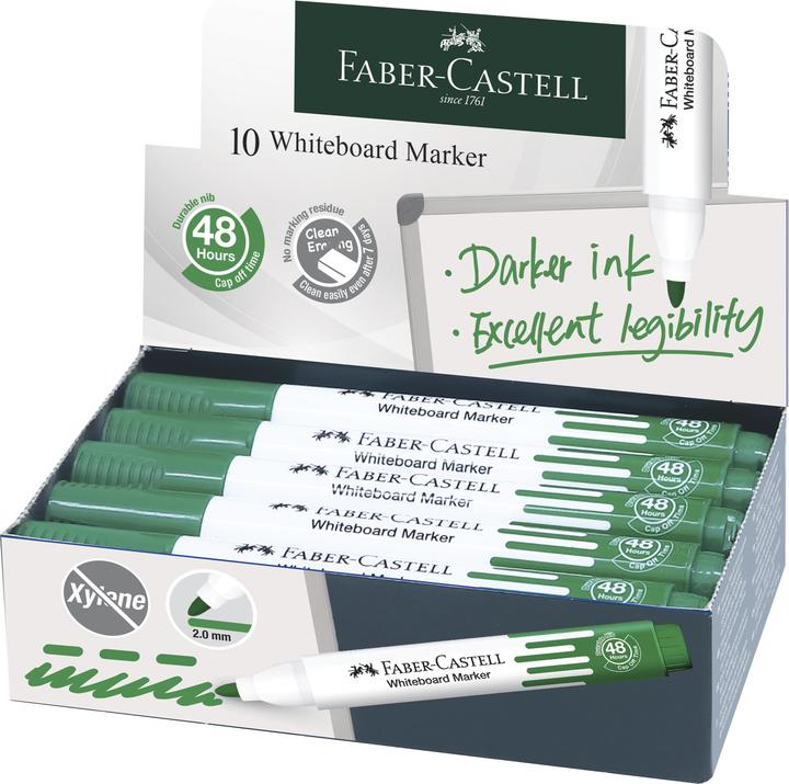 Image du produit Faber-Castell Marker Whiteboard W20 grün 10 Stück (Vert, 2 mm, 10 x)