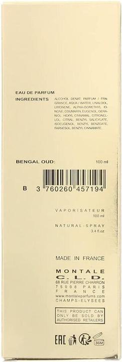 Actual product image Montale Bengal Oud by Eau de Parfum Spray (Unisex) 100 ml (Eau de parfum, 100 ml)