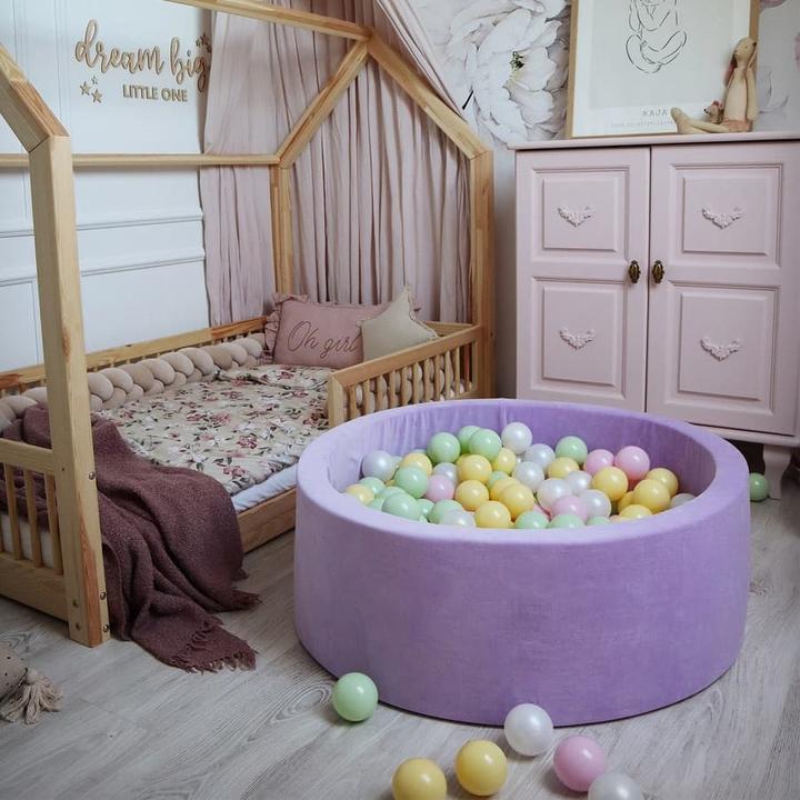 Image du produit Activity Board Waldorf Baby Round Ball Bath 90x40cm with 300 Balls, Gift Ball Bath - Purple Velvet