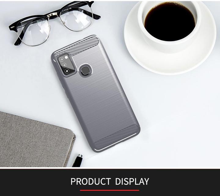 Actual product image Cadorabo TPU Ultra Slim carbon stainless steel combo cover (Samsung Galaxy M51)