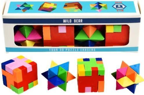 Produktbild Rex London 3D Puzzle Erasers Set of 4 wild bear