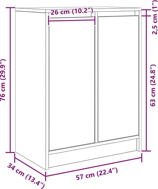 Image du produit vidaXL Sideboard (57 x 34 x 76 cm)
