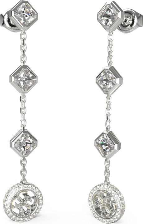 Produktbild Guess Long steel earrings with zircons 4G Crush JUBE04157JWRHT/U
