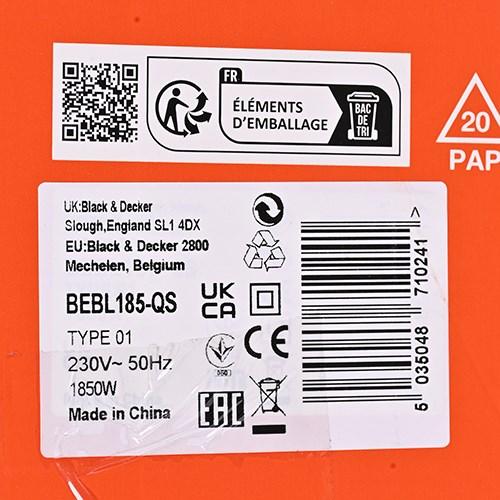 Actual product image Black & Decker BEBL185QS (Electrical connection, Leaf blower)